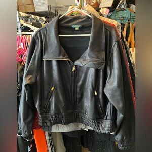 Lauren Ralph Lauren black moto style jacket, size L